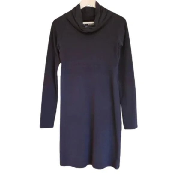 FIG navy empire waist long sleeve dress - Picture 1 of 5